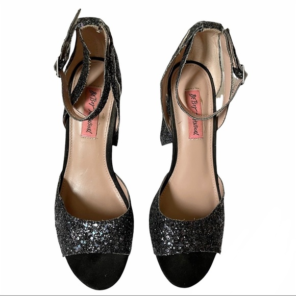 Betsey Johnson | Sparkle Black Glitter Heels - Picture 6 of 9